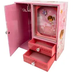 Pink Butterfly Fairy Deluxe Musical Standing Jewelry Box