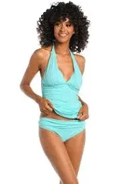 La Blanca Women's Island Goddess Halter Tankini Top