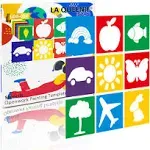 24 Pieces Stencils for KidsLarge Drawing Stencils Chalk Stencils8 Inches Wash...