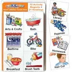 Activity Magnets for Visual Schedules: 93pc Home Collection for Daily Routines, Independence & Behavioral Supports-72 Icons Plus 21 Headings for