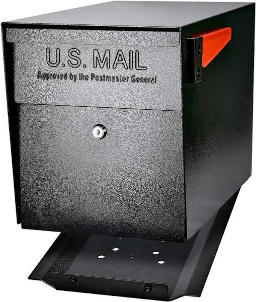 Mail Boss Mount Mailboxes 11.25&#034; Locking Post Security Reinforced System Black