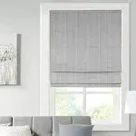 Olliix Madison Park Galen Grey Basketweave Cordless Roman Shade - 64 x 23