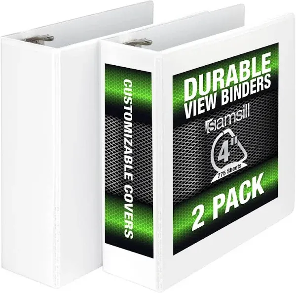 Samsill Durable 3 Ring View Binders