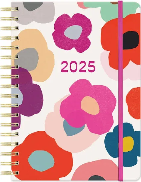 2025 Planner - Tabbed Daily, Weekly and Monthly Planner 2024-2025, Orange Circle Studio 17 Month Calendar, July 2024 - December 2025, 7" x 9.6", Ideal for School - Tri-Tab Planner Summer Poppies Print