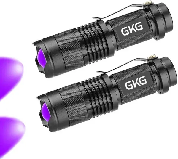 2Pack Black Light Torch GKG UV Flashlight