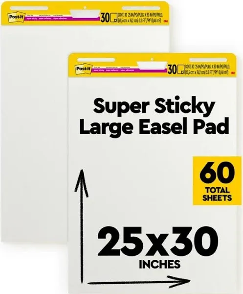 NEW Post-It 559 Easel Writing Pad Paper 635x762mm White Pack 2