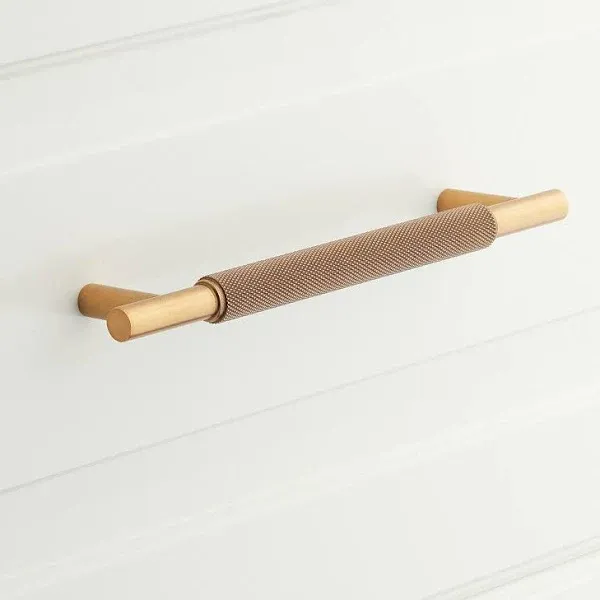 Signature Hardware Arles Knurled Brass Cabinet Pull