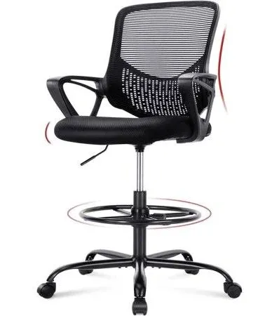 HOMEFLA Mid-Back Mesh Drafting Chair