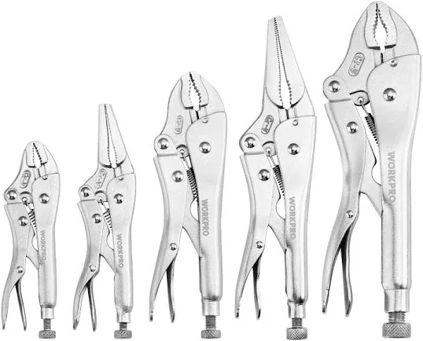 5-Piece Locking Pliers Set, Pliers Tool Set, Vice Grips with Chrome-Vanadiu<wbr/>m Ste