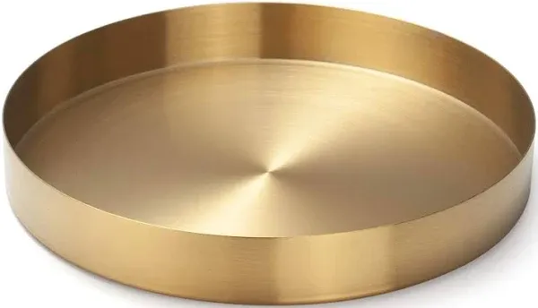 Round Gold Tray Stainless Steel Jewelry, Make up, Candle 5.5 inches, 