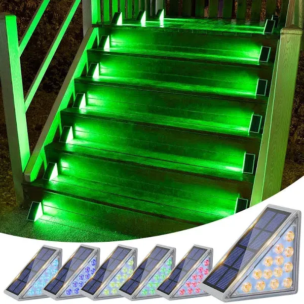 VOLISUN Solar Stair Lights 6 Pack, Solar Step Lights Outdoor Waterproof IP67, Outdoor Step Lights, Solar Outdoor Lights Decor for Garden Stair, Deck, Front Step, Front Porch and Patio (Warm White)