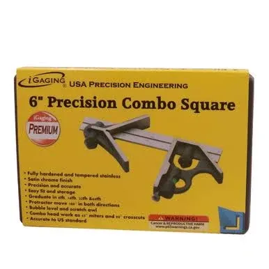 iGaging 3 piece 6&#034; Precision Combination Square and Center Finder Head 4R Blade