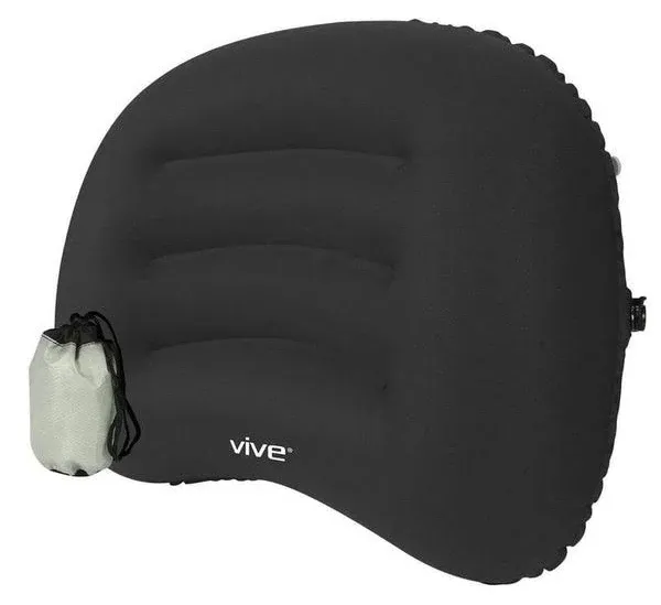 Vive ~Inflatable~Lu<wbr/>mbar Cushion with bag~Travel ready~Black~NI<wbr/>B