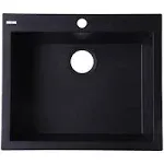 ALFI brand AB2420DI Alfi Trade 23-5/8&#034; Drop In Single Basin - Black