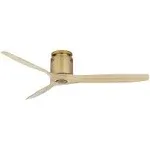 52&#034; Windspun Soft Brass DC Hugger Ceiling Fan with Remote