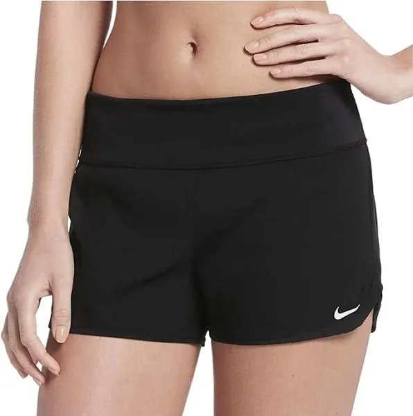 NIKE Women&#039;s Solid Boardshorts Lined Swim Bottoms in Black Size XL NEW