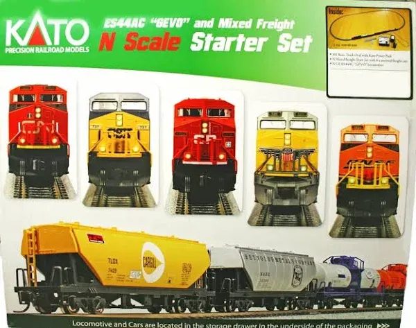 Kato GE ES44AC GEVO & Mixed Freight Starter Set