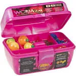 Worm Gear Fishing Plastic Tackle Box Pink,Lightweig<wbr/>ht