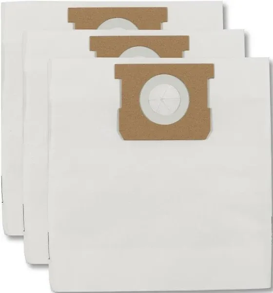 SHOP-VAC 9066133 PACK (3) Vacuum FILTER Bags Non-Reusable Dry Paper 5 TO 8 GAL