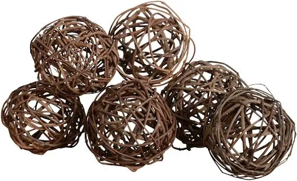 Set of 6 Natural Vine Balls 4 Inches Diameter, Bowl and Vase Filler