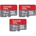 [Older Version] SanDisk 16GB 3-Pack Ultra microSDHC UHS-I Memory Card (3x16GB) - SDSQUAR-016G-GN6MM