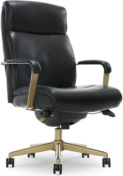 La-Z-Boy Modern Melrose Executive Office Chair Ivory White Bonded Leather