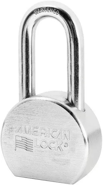 American Lock A707 Solid Steel (Chrome Plated) Padlock 2-1/2in (64mm) wide 2in tall shackle