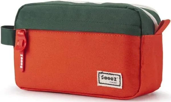 Sooez High Capacity Pencil Case, Big Pencil Bag Pouch Box Organizer Pen Case, Portable Journaling Supplies with Easy Grip Handle & Loop, Aesthetic Supply for Girls Adults, Orange