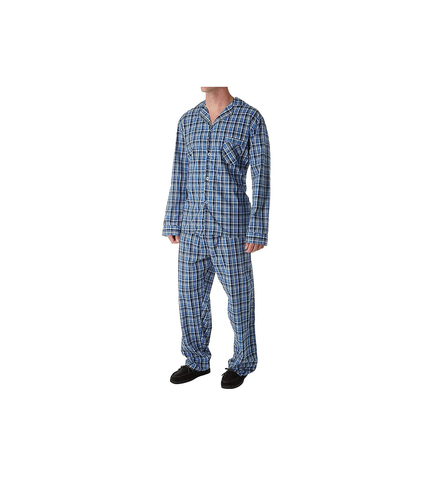 Hanes Men's Big Men's Classics Broadcloth Woven Pajama Set