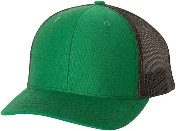 Richardson 112 Snapback Trucker Cap - Dark Green Yellow