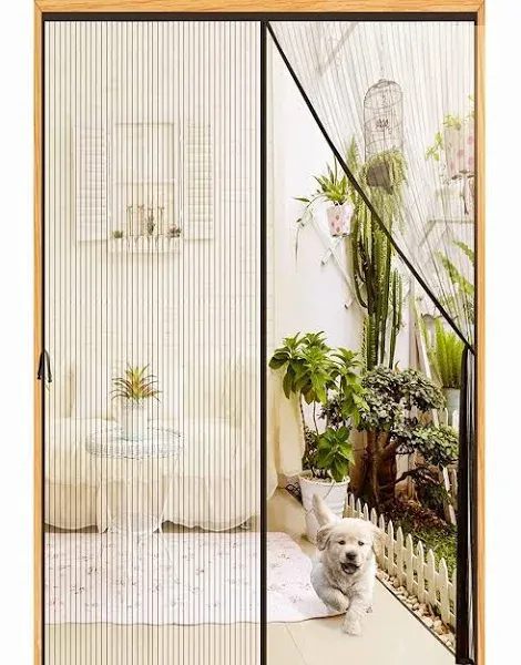 Elytsemoh Magnetic Screen Door Mesh-Fit 36x82inch Door-Screen Door Itself Size 38x83inch-Keeps Bugs Mosquito Out - Magnet for Interior Door Patio pm679