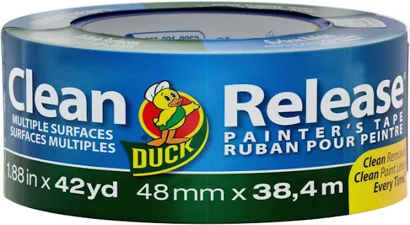 Duck Brand Clean Release Blue Painters Tape, 1-7/8 Inch X 60 Yards, Pack of 3