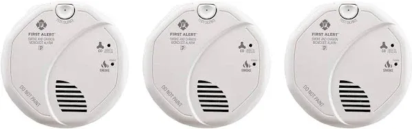 First Alert BRK SC7010B-3 Hardwired Smoke and Carbon Monoxide Detector 3-Pack