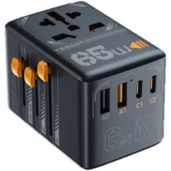 TESSAN 65W Universal Travel Adapter with USB Charging