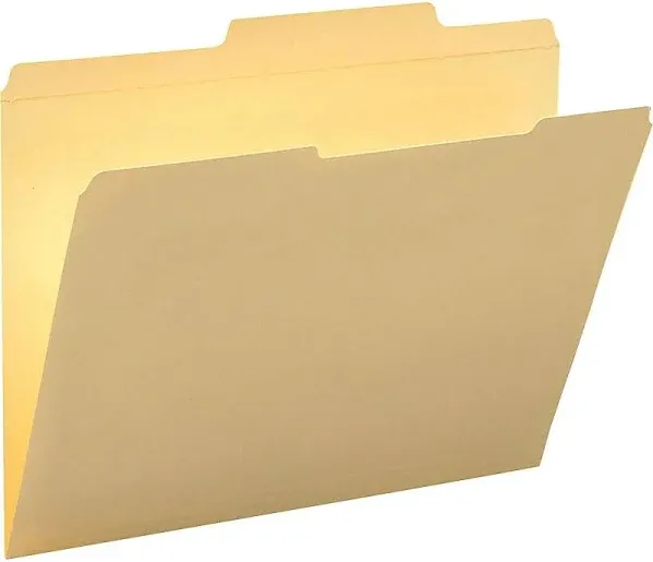 Smead File Folder, Reinforced 2/5-Cut Right of Center Position, Guide Height, Letter Size, Manila, 100 Per Box (10376)