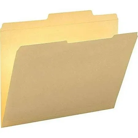 Smead File Folder, Reinforced 2/5-Cut Right of Center Position, Guide Height, Letter Size, Manila, 100 Per Box (10376)