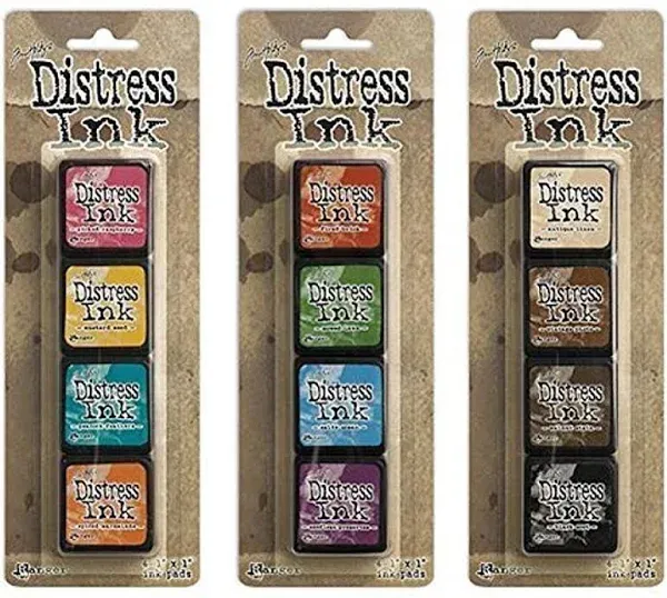 Ranger Tim Holtz Distress Mini Ink Pad Kits - #10, #11 and #12 Bundle