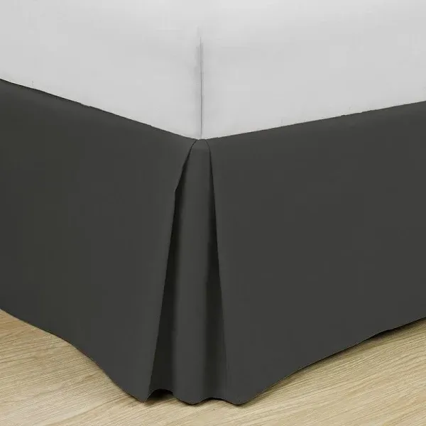 Cathay Home Double Brushed Microfiber Pleated Easy Fit Bed Skirt, Ultra Soft, Fade and Wrinkle Resistant