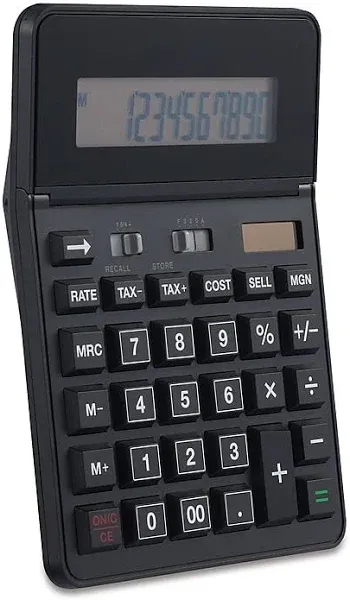 Staples 12-Digit Battery Solar Basic Calculator