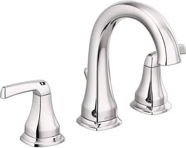 Delta Widespread High Arc Bathroom Faucet Kit Chrome 3-Hole 2-Handle 35770LF