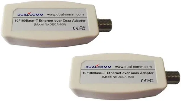 Ethernet over Coax EOC Adapter Kit (DECA-100) - Twin Pack - by PAIRTEK