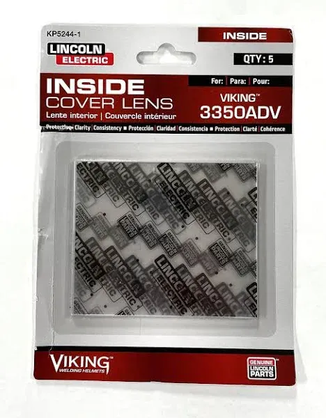 Lincoln Electric - KP5244-1 - LINCOLN ELECTRIC Welding Helmet Lens: Viking 3350 ADV Series Welding Helmet, Polycarbonate, 5 PK