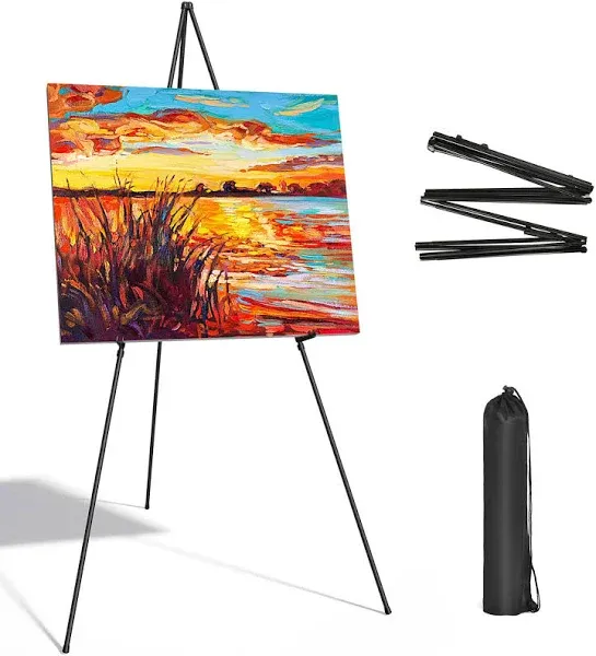 SunyesYo Display Black Easel Stand - 63&#034; Artist Instant Tripod Collapsible 