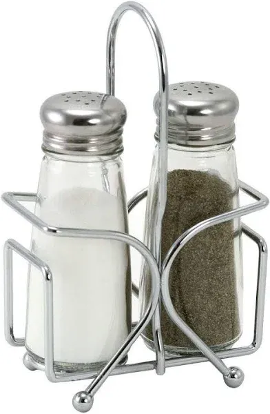 Tablecraft Salt and Pepper Shaker Set with Rack