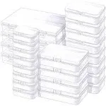 24 Pack Small Plastic Storage Containers with Lids, Clear Beads Storage Boxes