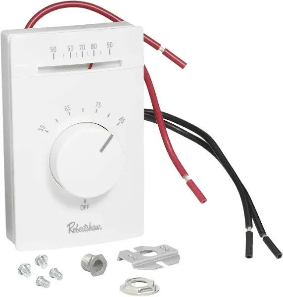 Robertshaw 802 Electric Heat Line Voltage Thermostat, DPST