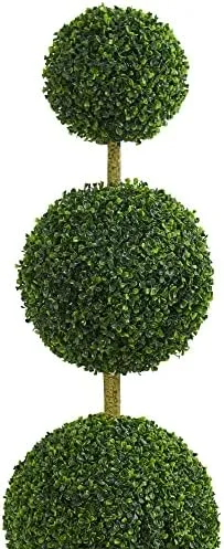 Nearly Natural Artificial Triple Ball Boxwood Topiary Tree