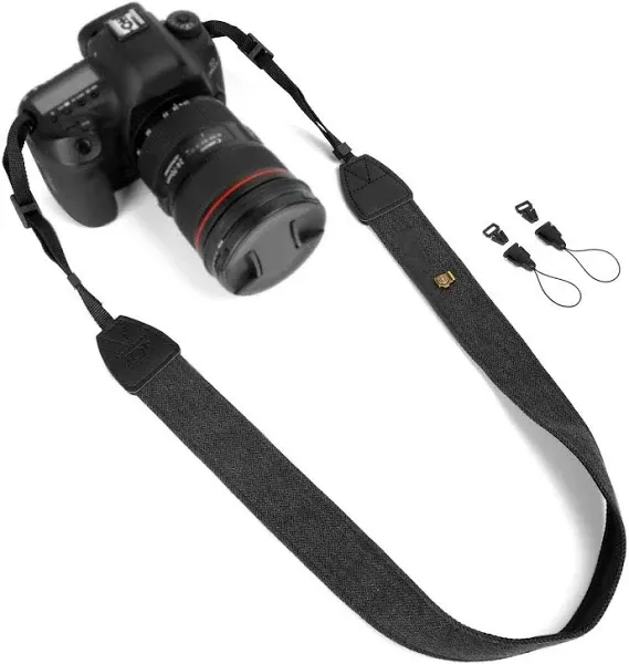 WANBY Camera Strap Black Canvas Neck Shoulder Strap with Quick Release Buckles for DSLR SLR