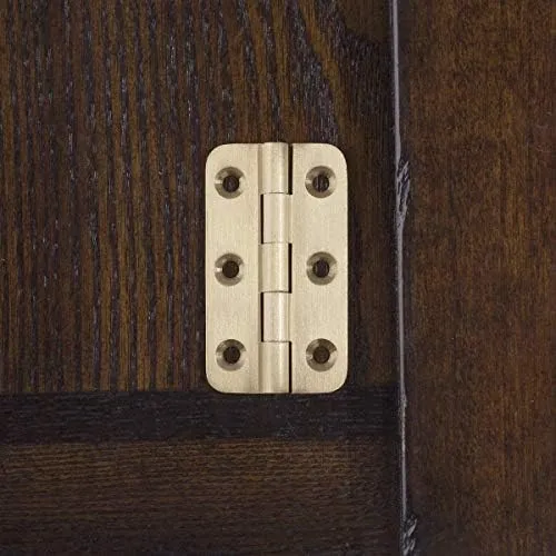 Keenkee 4 Pcs Brushed Solid Brass Butt Hinges