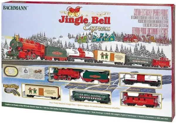 Bachmann 00724 Jingle Bell Express Electric Train Set w/ E-Z Track HO Scale